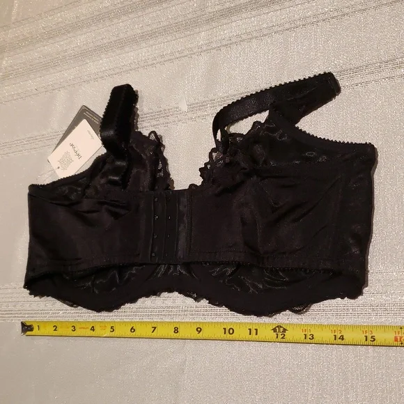 Déesse Lingerie by 'Femme Couture' Underwire Balconette Full BRA NEW BLACK Plus - Picture 10 of 16